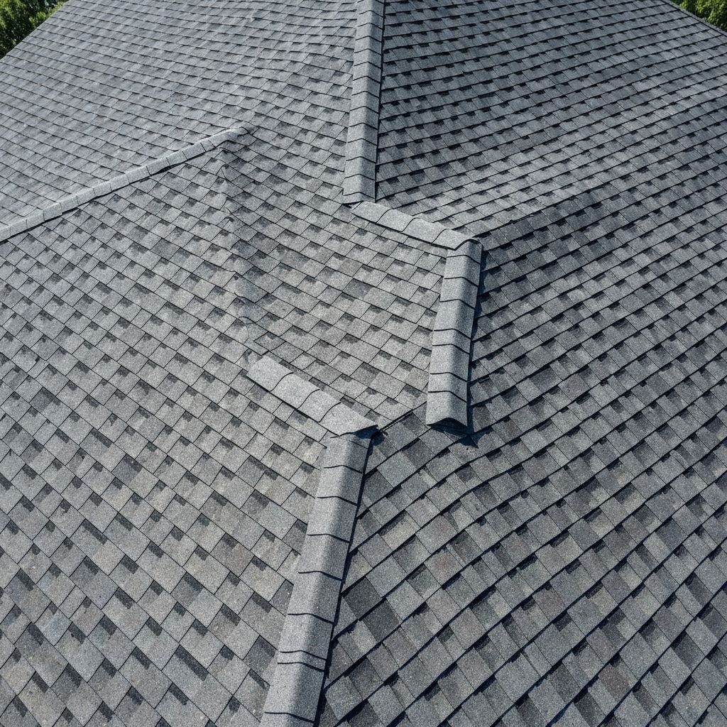 Asphalt roof after treatment