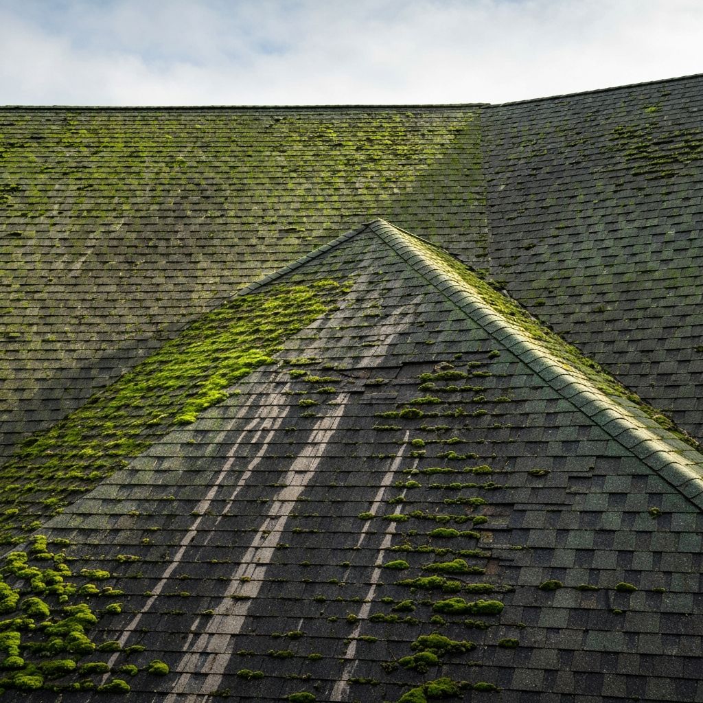 Asphalt roof before treatment