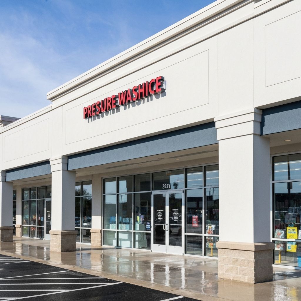 Retail building after cleaning