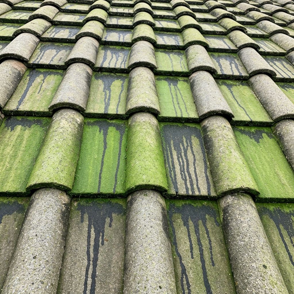 Tile roof before treatment