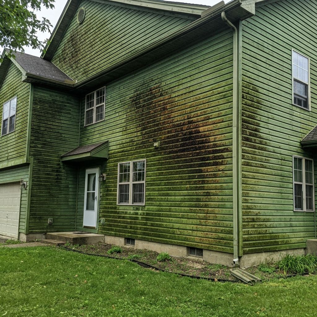Vinyl siding before cleaning